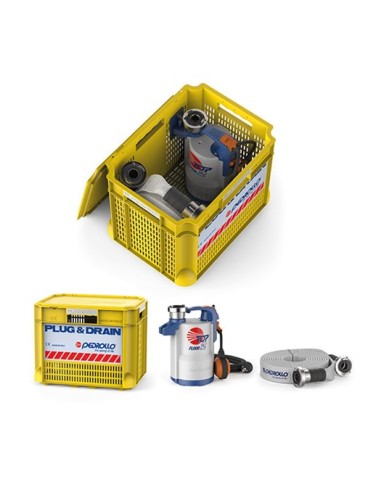Kit anti-inundación Plug & Drain PEDROLLO con electrobomba sumergible