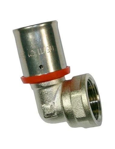 Pack 5 x Codo hembra 1/2'' para Tubo multicapa 20 mm, uso con maquina  prensadora, gris